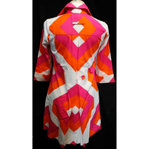 Diane von Furstenberg Retro Mod Go-Go 60s Style Shirt Dress Womens 0 Geometric - Picture 6 of 12